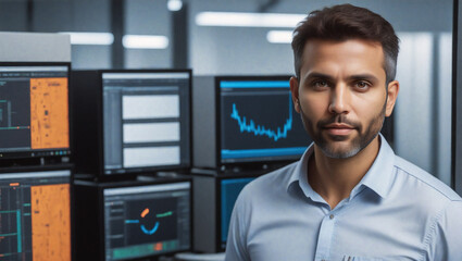 Aufkleber - Businessman in Data Center, Cloud Computing Innovation, Server-Based Solutions..