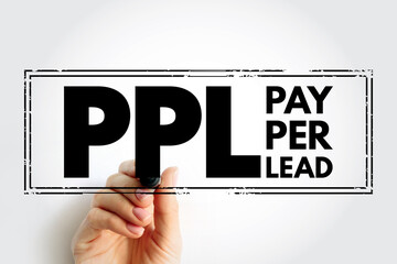 Poster - ppl pay per lead - payment scheme for online marketing where the affiliate is paid for each generate