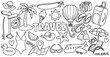 © dwi - Hand drawn travel doodle set.