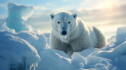 Wall Mural - a polar bear (ursus maritimus) in the arctic