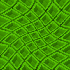 Canvas Print - A background of green tiles with squares, designed in the style of distorted perspectives.