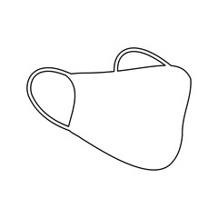 Poster - A large black outline mask symbol on the center. Vector illustration on white background
