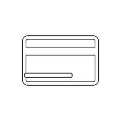 Poster - A large black outline credit card symbol on the center. Illustration on transparent background