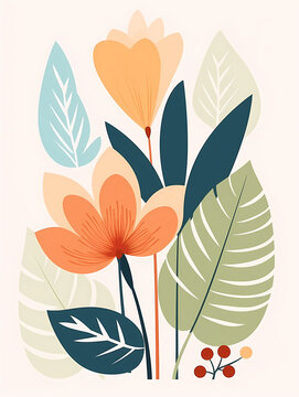 Close Up Of Flowers And Leaves