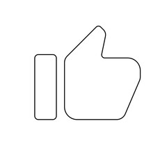 Poster - A large black outline thumb up symbol on the center. Vector illustration on white background