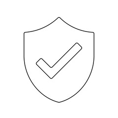 Poster - A large black outline protection mark symbol on the center. Illustration on transparent background