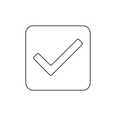 Poster - a large black outline checkbox symbol on the center. illustration on transparent background