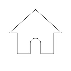 Poster - A large black outline kennel symbol on the center. Illustration on transparent background