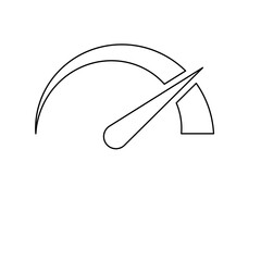 Poster - A large black outline tachometer symbol on the center. Illustration on transparent background