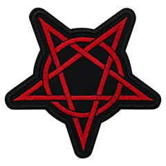 Wall Mural - Pentogram patch. Occult accessory, dark magic. Satan, Baphomet, Devil, Hades, Lilith. Accessory for rockers, metalheads, punks, goths.