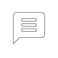 Poster - A large black outline chat symbol on the center. Illustration on transparent background