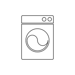 Poster - A large black outline washer symbol on the center. Illustration on transparent background