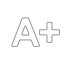 Poster - A large black outline A plus symbol on the center. Vector illustration on white background