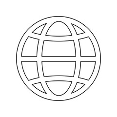 Poster - A large black outline web symbol on the center. Vector illustration on white background