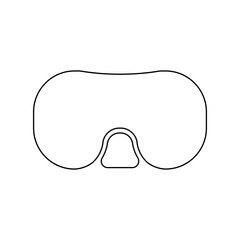Poster - A large black outline diving goggles symbol on the center. Illustration on transparent background