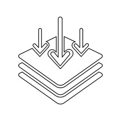 Poster - A large black outline absorbent symbol on the center. Illustration on transparent background