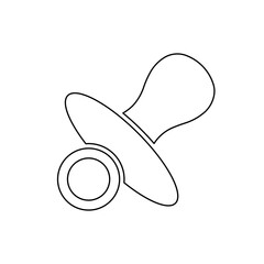 Poster - A large black outline nipple symbol on the center. Illustration on transparent background