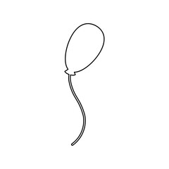 Poster - A large black outline balloon symbol on the center. Vector illustration on white background