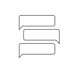 Poster - A large black outline discussion symbol on the center. Illustration on transparent background