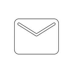 Poster - a large black outline email symbol on the center. illustration on transparent background