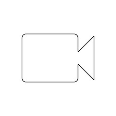 Poster - A large black outline video camera symbol on the center. Illustration on transparent background