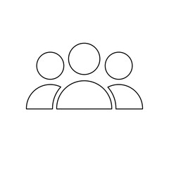 Poster - A large black outline people symbol on the center. Illustration on transparent background