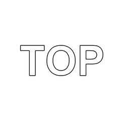 Poster - A large black outline top symbol on the center. Illustration on transparent background