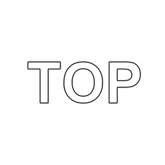Poster - A large black outline top symbol on the center. Vector illustration on white background