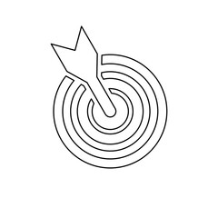 Poster - A large black outline goal symbol on the center. Illustration on transparent background