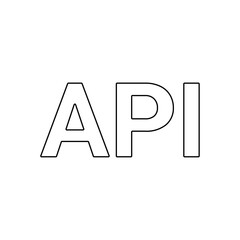 Poster - A large black outline api symbol on the center. Vector illustration on white background