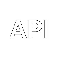 Poster - A large black outline api symbol on the center. Illustration on transparent background