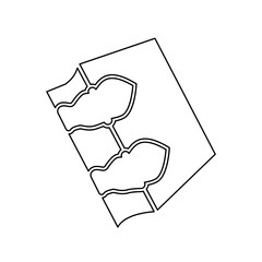 Poster - A large black outline magic book symbol on the center. Illustration on transparent background