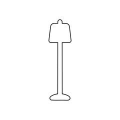 Poster - A large black outline floor lamp symbol on the center. Illustration on transparent background