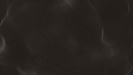 Poster - Abstract Minimal Mesh Waving Background/ 4k animation of an abstract fractal background with mesh surface and particle lines waving and depth of field blur