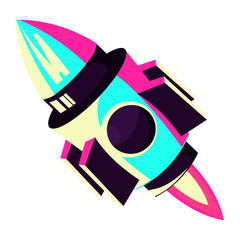 Canvas Print - space launch spaceship icon isolated