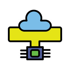 Wall Mural -  Cloud Hosting Web Icon