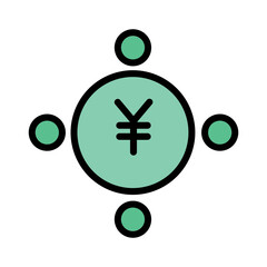 Wall Mural -  Money Profit Yen Icon