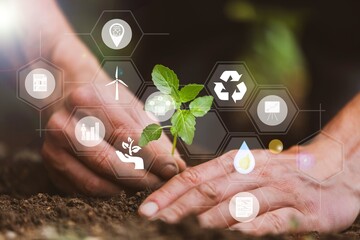 Wall Mural - plants background with chemistry structure image