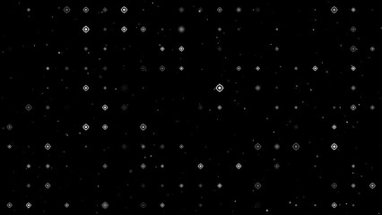 Poster - Template animation of evenly spaced crosshair symbols of different sizes and opacity. Animation of transparency and size. Seamless looped 4k animation on black background with stars