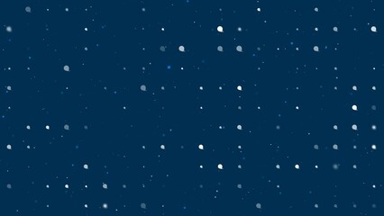 Poster - Template animation of evenly spaced tape measure symbols of different sizes and opacity. Animation of transparency and size. Seamless looped 4k animation on dark blue background with stars