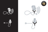 Fototapeta Konie - medical podcast logo vector template
