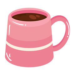 Sticker - warm pink cup of drink