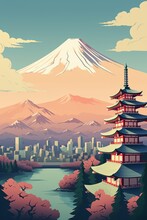 Retro Japan Travel Poster