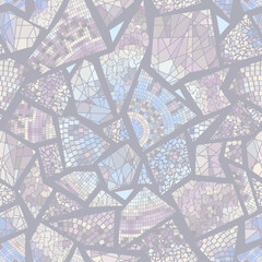 Poster - Vector seamless mosaic art pattern. Art background. Mandala image