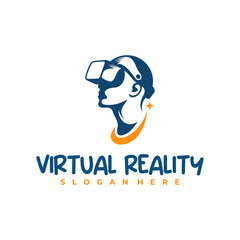 Wall Mural - Virtual Reality logo design Template. Creative Virtual Reality logo vector illustration.