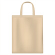 Canvas bag. White fabric bag mockup. Fabric bag with handle. Reusable shopping bag. Eco-bag for groceries. Vector illustration