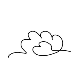 Wall Mural - Continuous Line Drawing of clouds