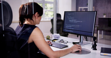 Poster - Software Programmer Or Coder Woman