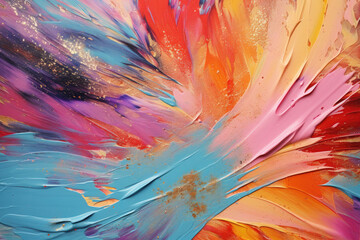 Poster - make up painting with colorful  brushstroke