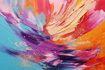 Poster - make up painting with colorful stripes and splashes